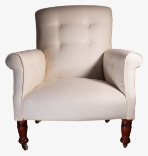 Victorian Country House Button Back Armchair In Off-white - Club Chair