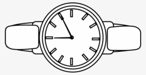 Black And White Watch Clip Art - Outline Of A Watch