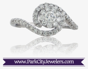 Diamond Swirl Engagement Ring - Elk Ivory And Diamond Ring