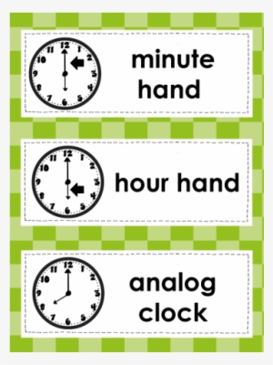 Telling Time With Momma Minute And Baby Hour - Word Wall Cards