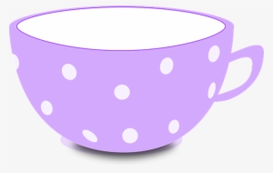 Cup Purple Tea Bowl Empty Dotted Cup Cup T - Cute Tea Cup Clipart