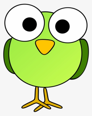 Green Googley-eye Bird - Big Eyed Cartoon Animals