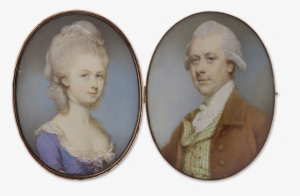 A Pair Of Portrait Miniatures Probably Of A Husband - Portrait
