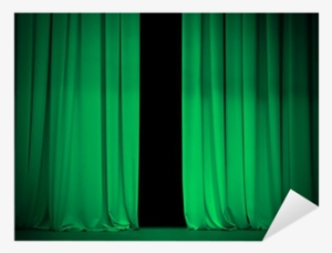 Green Or Emerald Curtain On Theater Or Cinema Stage - Parallel