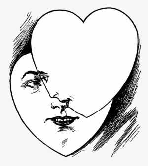 Vintage Heart Faces Illustration, Public Domain - Weird Hearts