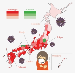 Wear Mask And Don't Get Viruses - Japan Map