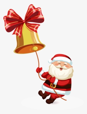 Santa Claus Pulling A Bell With Transparent - Papa Noel Con Campana