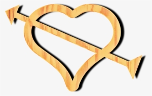 Heart Wood Texture Arrow - Romance