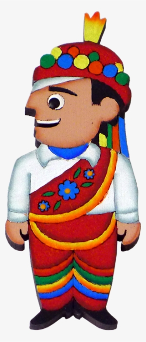 "volador" Traditional Style Wooden Magnet - Folk Costume