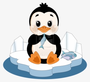 Penguin Dinner Clipart By - Cute Penguins Eating Fish