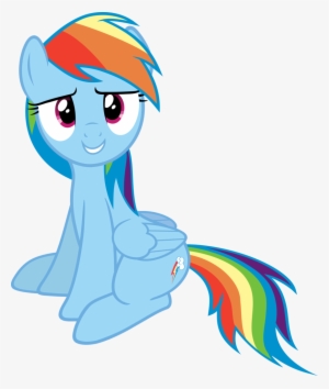 Slb94, Cute, Rainbow Dash, Safe, Simple Background, - My Little Pony Rainbow Dash Sitting