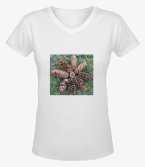 Pine Cones Women's Deep V Neck T Shirt - All About The Benjamins Shirt