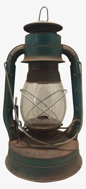 Vintage Dietz Turquoise & Rust Lantern - Lantern