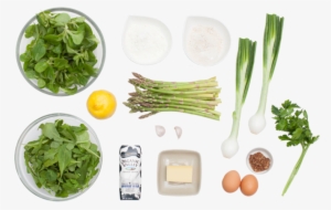 Asparagus & Spring Onion Tart With Arugula & Mache - Salad