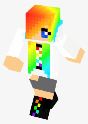 Hot Cute Rainbow Hoddie Girl Skin - Skin
