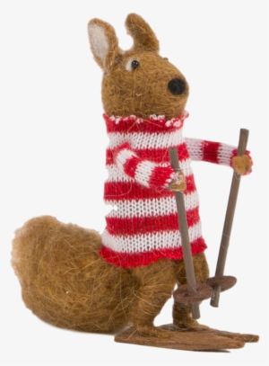 Sass And Belle Felt Skiing Squirrel Christmas Tree - Felt Skiing Squirrel Christmas Decoration