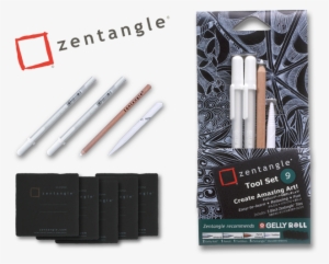 1 - zentangle tool set - 9 (2 gelly roll white colour pens,