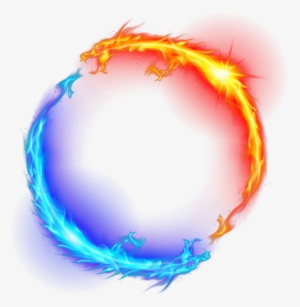 Dragon Fire Ice Light Circle Yellow Blue Magic Ftestick - Ring Of Fire Png