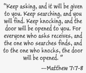 Matthew 7 Bible Scripture Image - Keep Asking And It Will Be Given