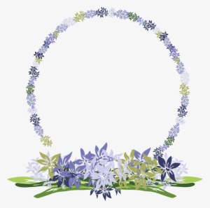 Lilac Circular Flower Frame - Flower