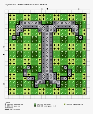 Uppercase Alphabet On Checkered Background Cross Stitch - Cross-stitch