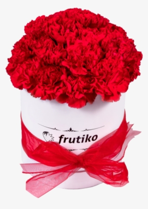 Red Carnations White Oval Box - Cardboard Box