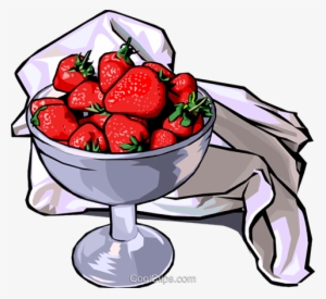 Strawberries In A Bowl Royalty Free Vector Clip Art - Strawberries