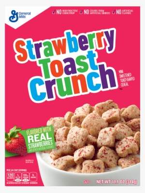 Strawberry Tiny Toast Cereal, Fruit Flavored Cereal, - Strawberry Cinnamon Toast Crunch