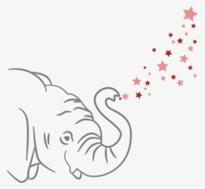 Elephant Trunk Blowing Stars Wall Sticker - Wallpaper