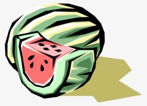 Vector Illustration Of Sliced Watermelon Melon Fruit - Watermelon