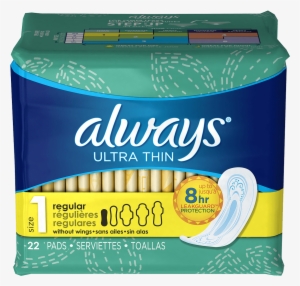 Always Ultra Thin Size 1 Regular Pads Without Wings, - Always Ultra Thin Pads Without Wings