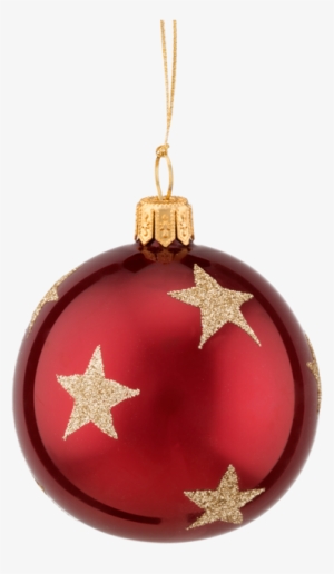 Christmas Ball Ornament With Golden Stars, 6 Cm - Division