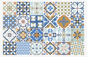 24 Stickers Carrelages Azulejos Ornements Mosaique - Zestaw 24 Naklejek Fanastick Beach
