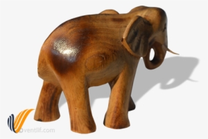 Elephant Trunk Down Wood Carving Figurine Fertility - Wood Carving