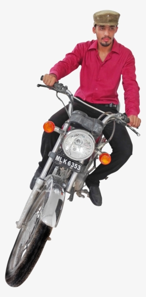 Indian Boy On A Motorbike - Motorcycle