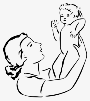 Mother Holds Baby Icons Png - Mom And Baby Images Black And White