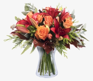 Lilies And Roses - Red Flower Bouquet