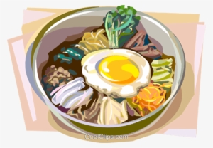 Korean Bibimbap Royalty Free Vector Clip Art Illustration - Korean Food Clipart Png