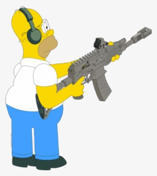 Homer Simpson Psd - Homer Simpson With Gun
