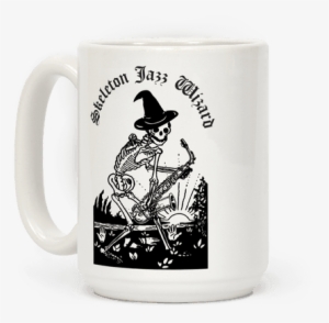 Skeleton Jazz Wizard Coffee Mug - Baseball Tee