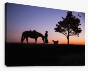 Cowboy Canvas Print - Silhouette