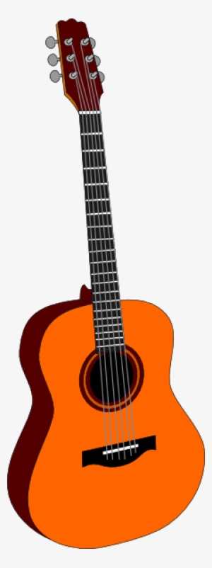 Free Vector Guitar Colored Clip Art - Acoustic Guitar Clipart Transparent