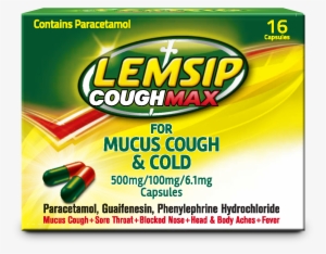 Lemsip Cough Max Mucus Cough Cold Capsules - Lemsip Max Cold & Flu Capsules 8 Capsules