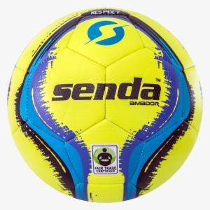 Front Face Of A White And Blue Amador Training Soccer - Senda Soccer Ball