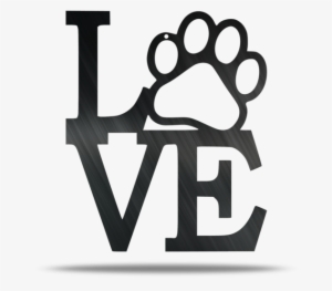 Paw Love Metal Wall Sign - Stacked Love