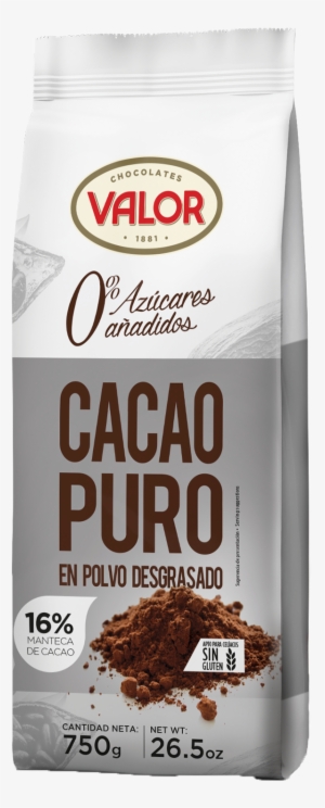 Cacao Puro En Polvo Desgradado 0% Azúcares Añadidos - Chocolate Valor Mousse Trufa Sin Azúcar