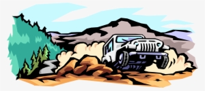 Vector Illustration Of Jeep Sports Utility Off-road - Vector Graphics