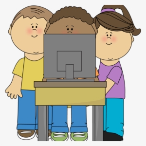 School Computer Clipart - Children On Computer Clipart