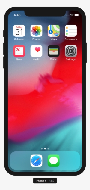 The Iphone X Home Screen In Simulator With - 1792 X 828 Resolution