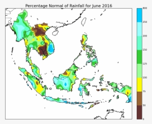 Percentage Of Normal Rainfall For June - Indonesia